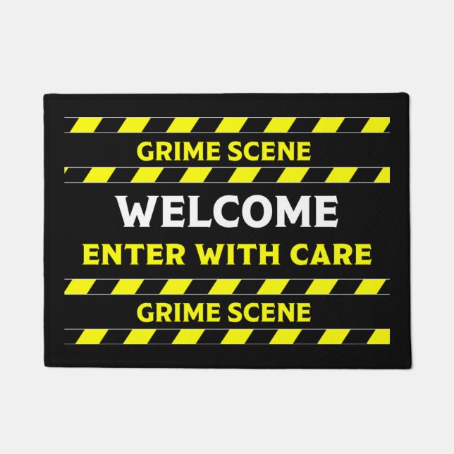 Funny Novelty Crime Scene Door Mat (Front)
