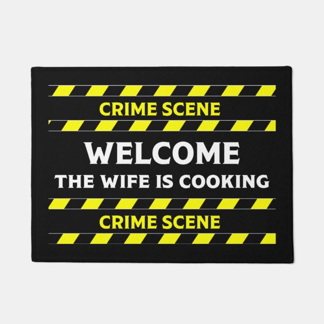 Funny Novelty Crime Scene Door Mat (Front)