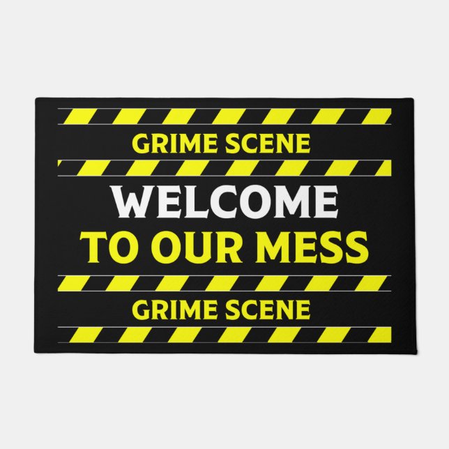 Funny Novelty Crime Scene Door Mat (Front)