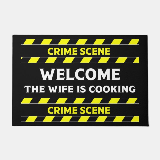 Funny Novelty Crime Scene Door Mat (Front)