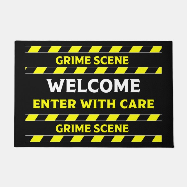 Funny Novelty Crime Scene Door Mat (Front)
