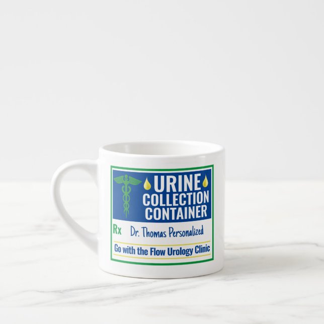 Funny Novelty Doctor Nurse Urine Collection Custom Espresso Cup (Left)