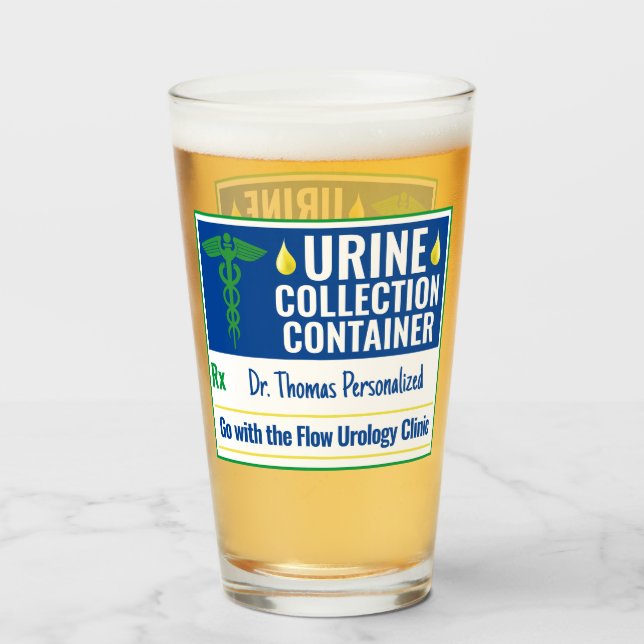 Funny Novelty Doctor Nurse Urine Collection Custom Glass (Front Filled)