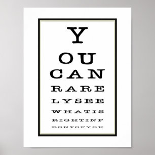 Funny Novelty Eye Test Chart Typography