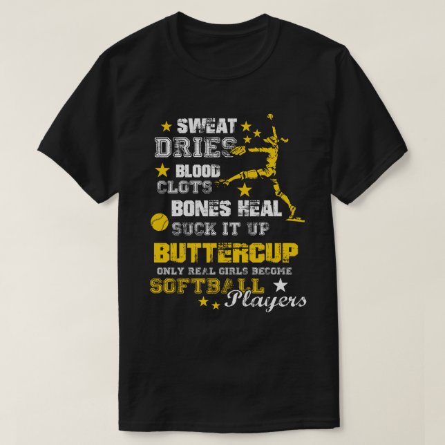 Funny Novelty Gift For Softball Player T-Shirt (Design Front)