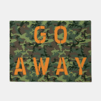 Funny Novelty Go Away Camouflage and Hunter Orange