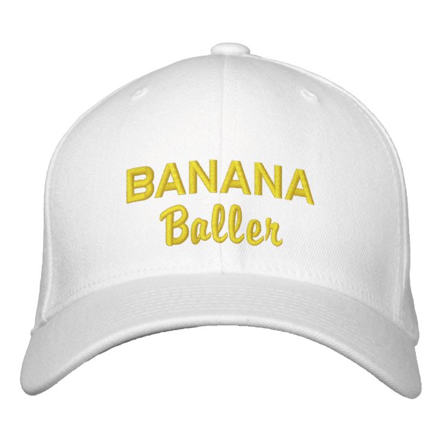 Funny Novelty Golf BANANA BALLER Embroidered Hat (Front)