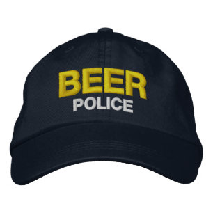 Funny Novelty Mens Golf BEER POLICE Embroidered Hat