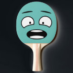 Funny Novelty Scared Face Emoji Ping Pong Paddle<br><div class="desc">Customise the background color on this novelty scared face paddle.</div>