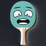 Funny Novelty Scared Face Emoji Ping Pong Paddle<br><div class="desc">Customise the background color on this novelty scared face paddle.</div>