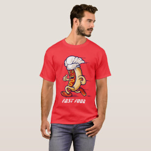 Funny novelty sports football FAST FOOD HOT DOG T-Shirt