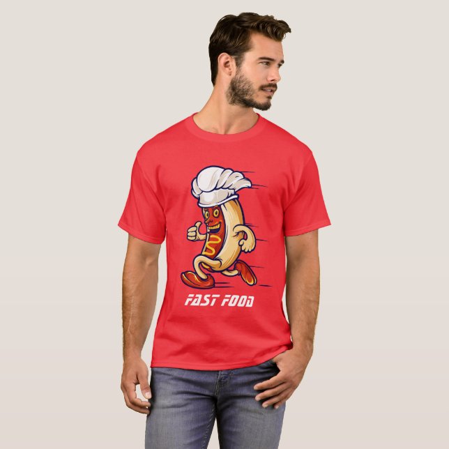 Funny novelty sports football FAST FOOD HOT DOG T-Shirt (Front Full)