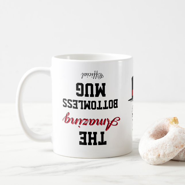 Funny Novelty THE OFFICIAL AMAZING BOTTOMLESS   Co Coffee Mug (With Donut)