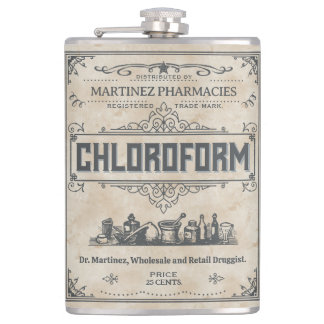 Funny Novelty Vintage Chloroform All Custom Text Hip Flask