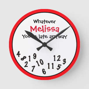 Funny Novelty Whatever Time Round Clock