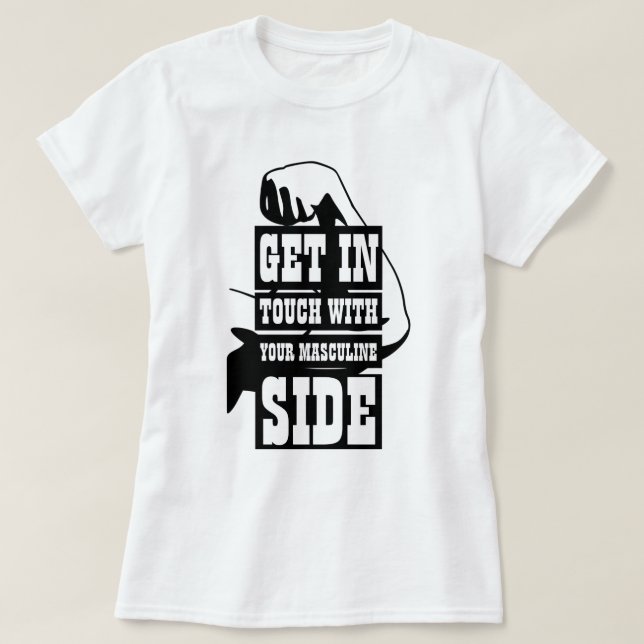Funny Novelty Women's Workout MASCULINE SIDE   T-Shirt (Design Front)