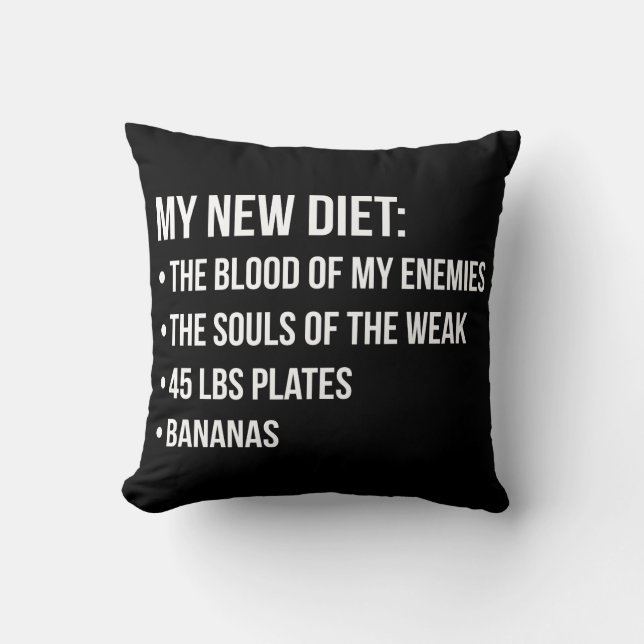Funny Novelty Workout Humour - My New Diet - Gym Cushion (Front)