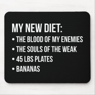 Funny Novelty Workout Humour - My New Diet - Gym Mouse Mat