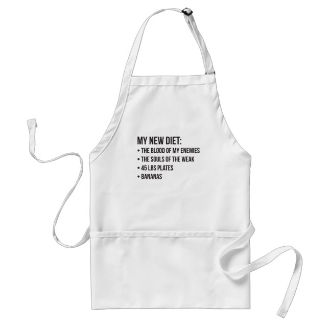 Funny Novelty Workout Humour - My New Diet - Gym Standard Apron (Front)