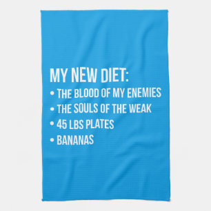 Funny Novelty Workout Humour - My New Diet - Gym Tea Towel