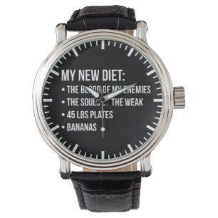 Funny Novelty Workout Humour - My New Diet - Gym Watch