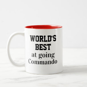 Funny Novelty WORLD'S BEST GOING COMMANDO Two-Tone Coffee Mug