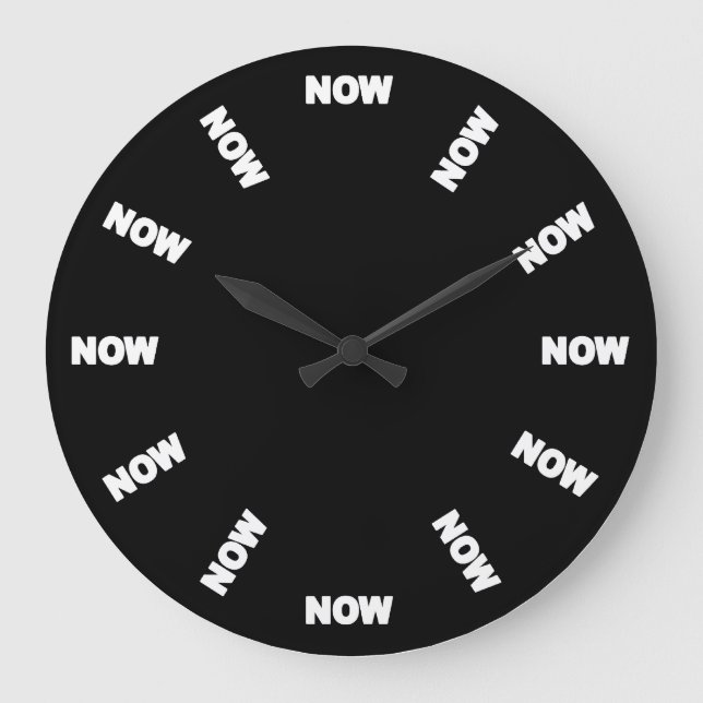 Funny Now Clock (Black) (Front)