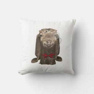 Funny Nubian Goat With Monocle Cushion