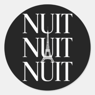 Funny Nuit Nuit Classic Round Sticker