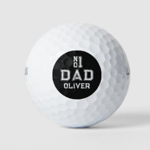 Funny Number 1 Dad Personalised Name Golfer Golf Balls