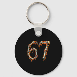 Funny Number 6 67 Meme Costume Matching Group Hall Key Ring