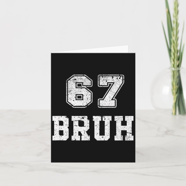 Funny Number Bruh Meme Retro Gift Men, Boys Tee Fa Card (Front)