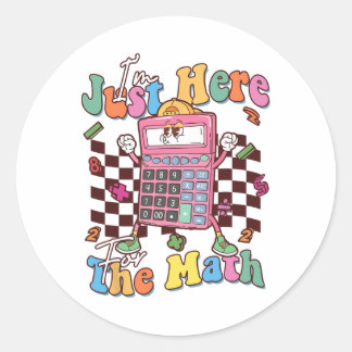 Funny Number Day Maths Day Calculator Teacher Stud Classic Round Sticker