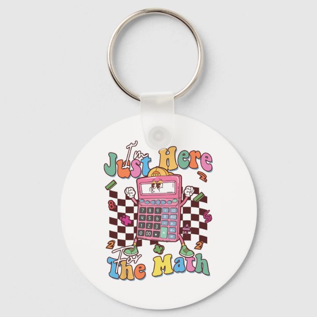 Funny Number Day Maths Day Calculator Teacher Stud Key Ring (Front)