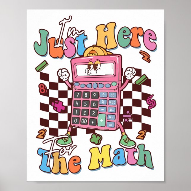 Funny Number Day Maths Day Calculator Teacher Stud Poster (Front)