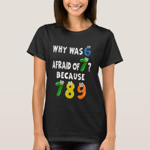 Funny Number Day Why Was 6 Afraid of 7 Math Day Co T-Shirt