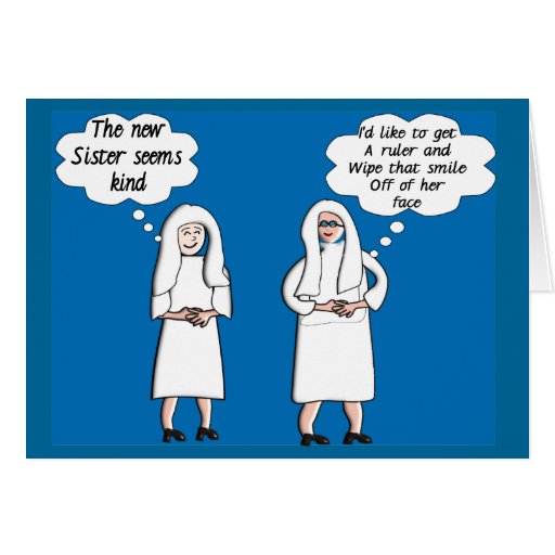 Funny Nun Cards Good And Bad Thoughts Zazzle