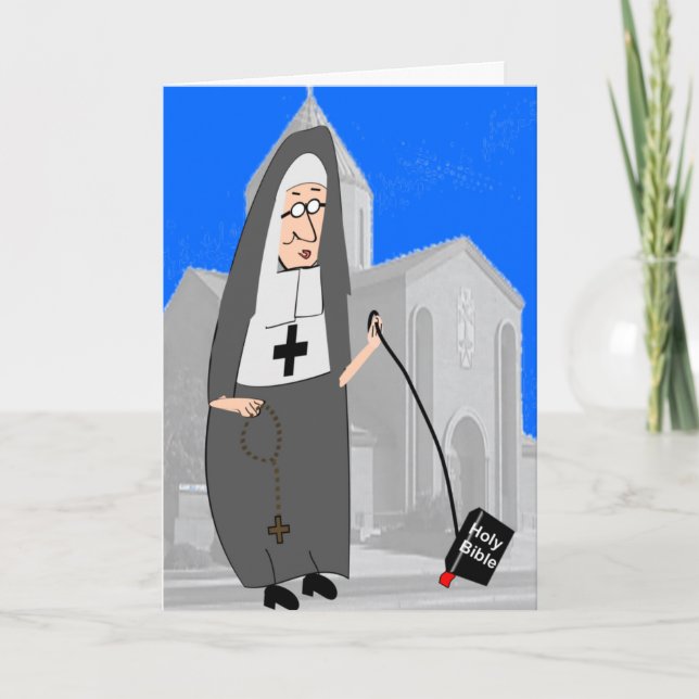 Funny Nun Greeting Cards (Front)