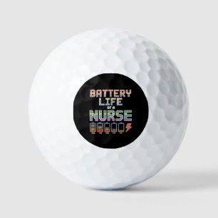Funny Nurse Battery Life Quote Colourful Medical Golf Balls