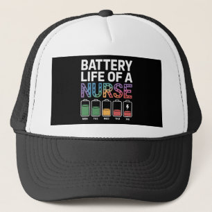 Funny Nurse Battery Life Quote Colourful Medical Trucker Hat