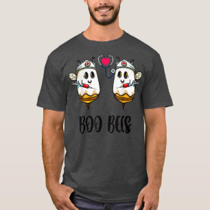 Funny Nurse Boo Bees Boo Crew Vintage Halloween T-Shirt