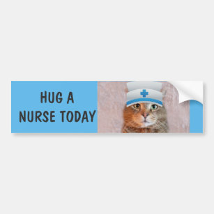 Funny Nurse Cat Bumper Sticker