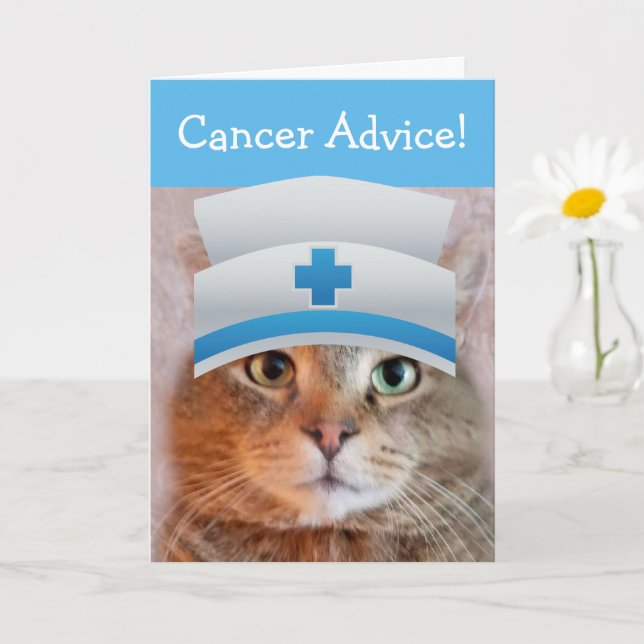 Funny Nurse Cat Cancer Advice Card (Small Plant)
