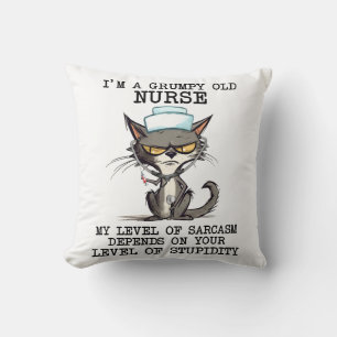 Funny Nurse Cat Saying Cushion