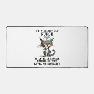 Funny Nurse Cat Saying Desk Mat