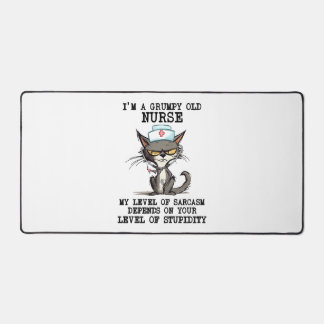 Funny Nurse Cat Saying Desk Mat