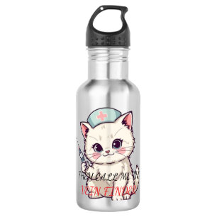 Funny Nurse Cat The Vein Finder Personalised 532 Ml Water Bottle