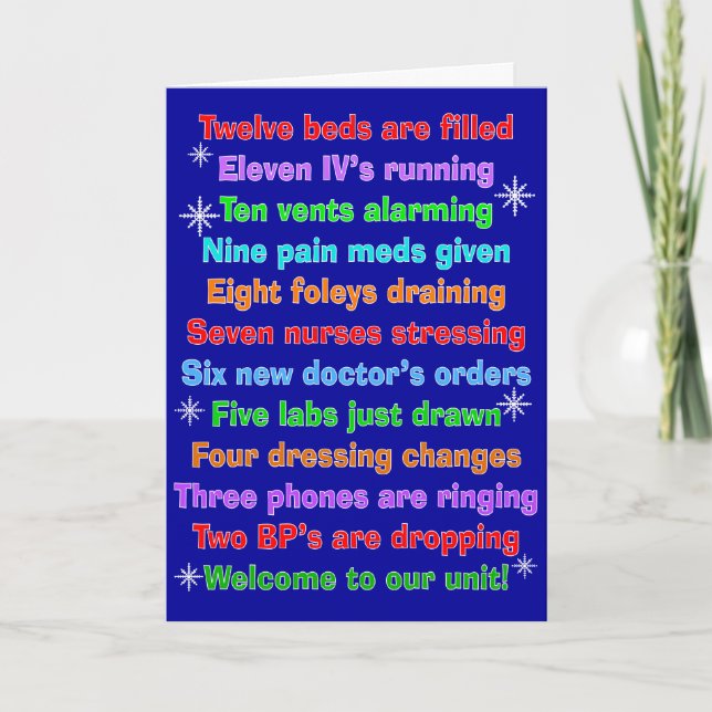 Funny Nurse Christmas Cards (Front)
