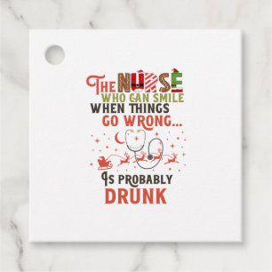 Funny Nurse Christmas Pun Quote Hilarious Favour Tags