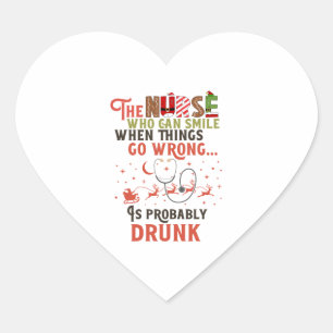Funny Nurse Christmas Pun Quote Hilarious   Heart Sticker
